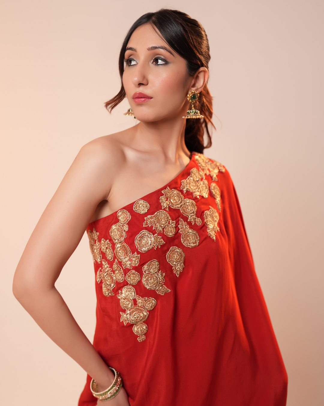 ONE SHOULDER GHARARA SET