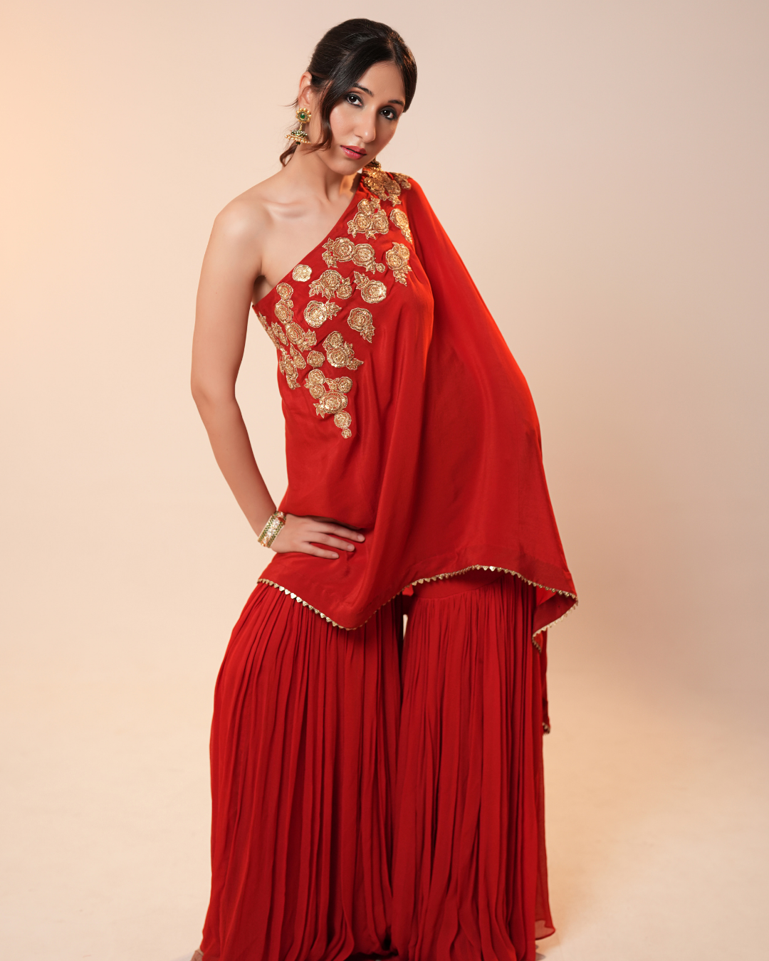 ONE SHOULDER GHARARA SET