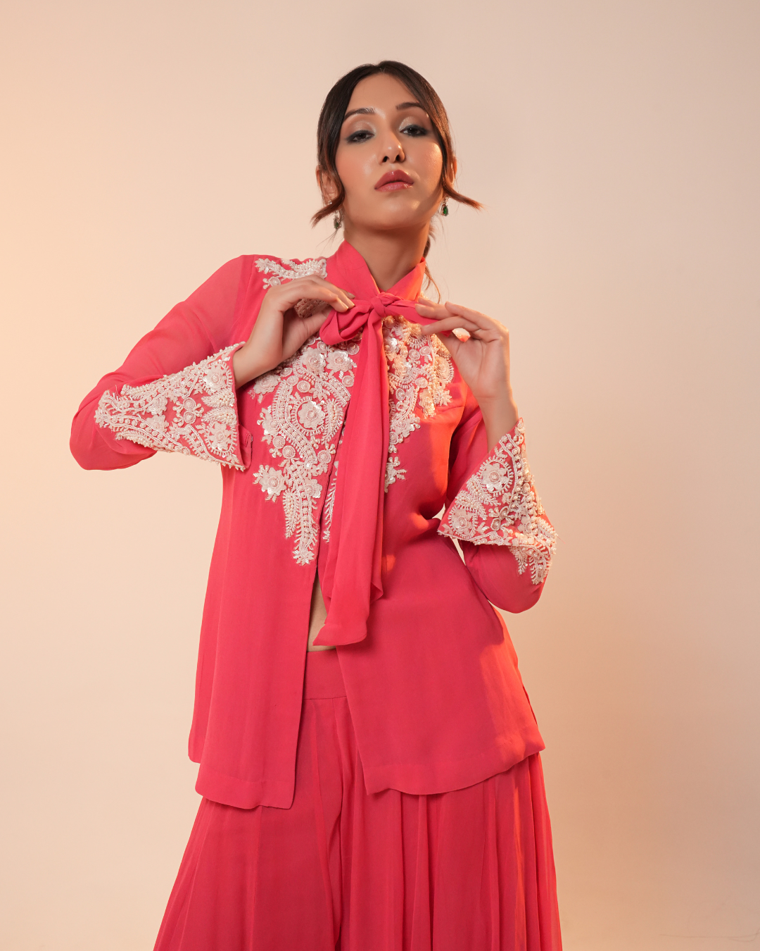 HOT PINK SHARARA SET