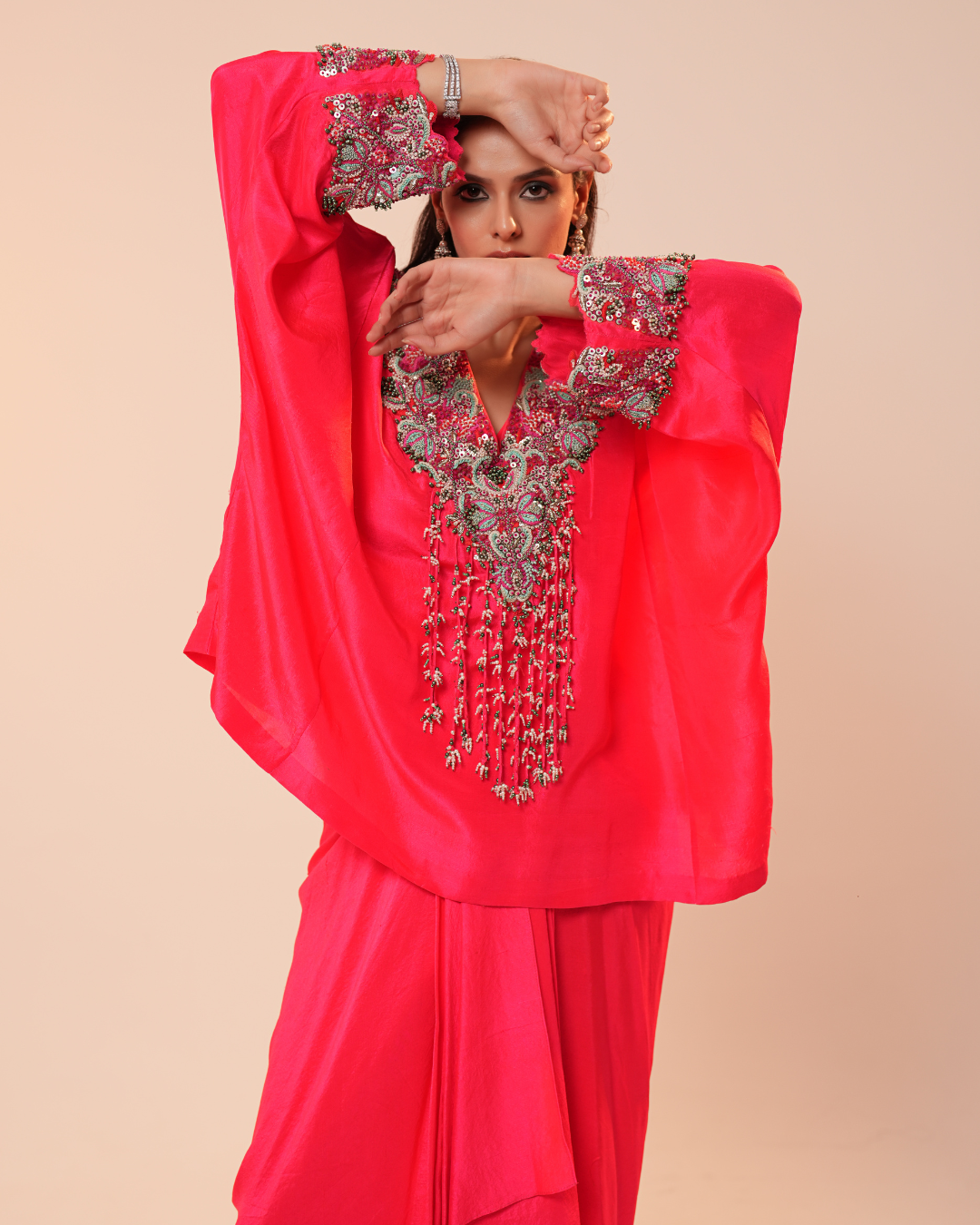 HOT PINK LUNGI DRESS