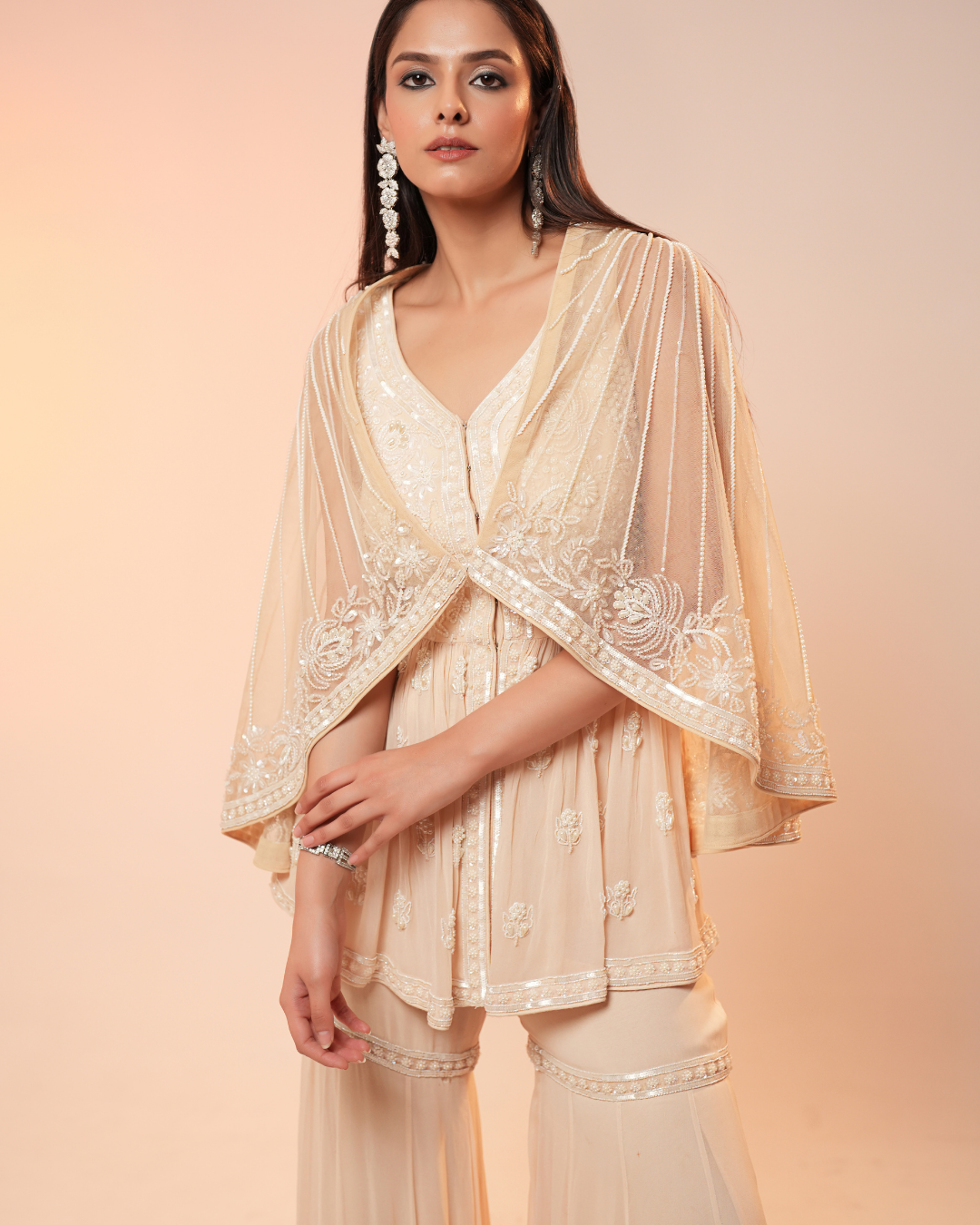 GHARARA WITH PEPLUM TOP