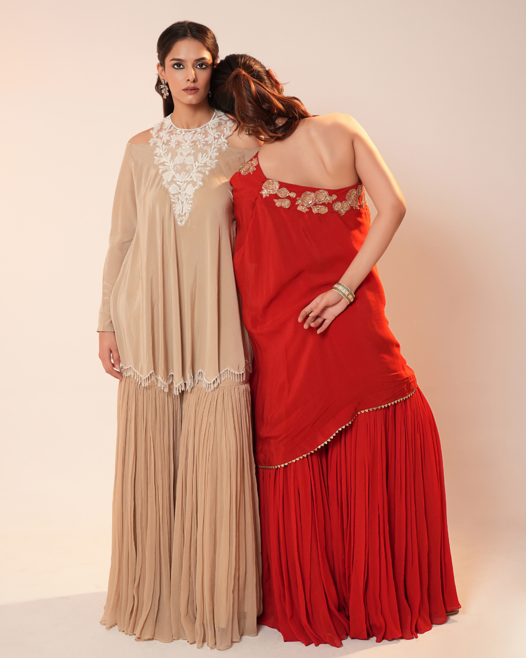 ONE SHOULDER GHARARA SET