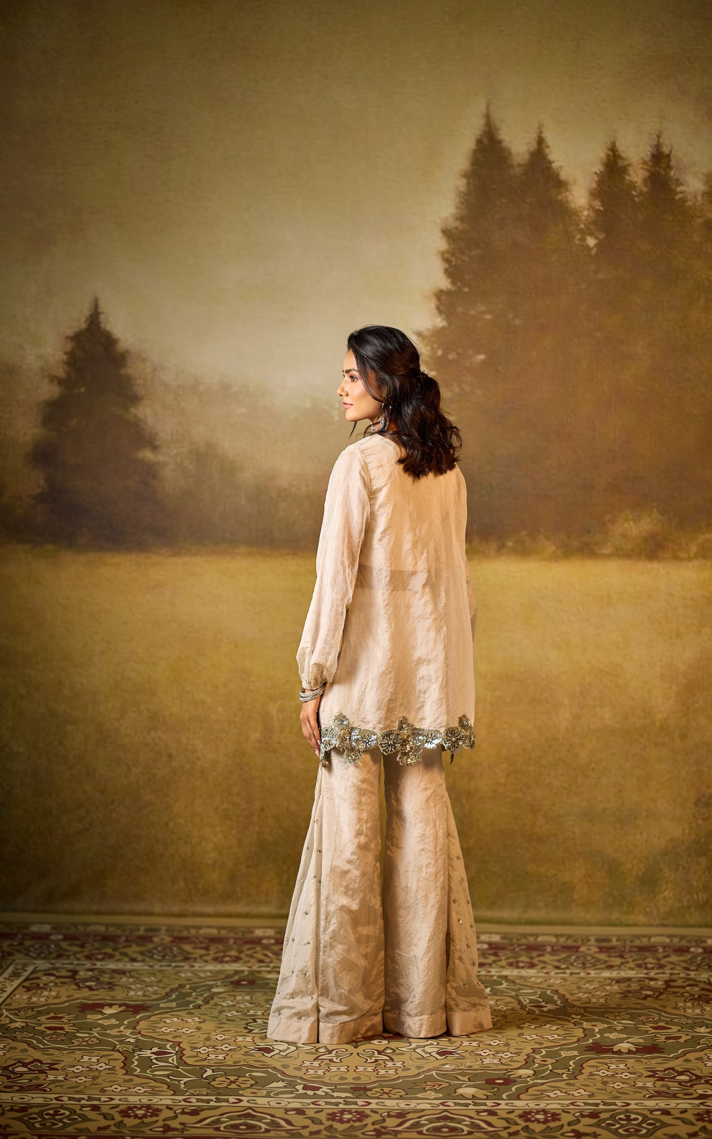 Shaam Draped Shrarara Set