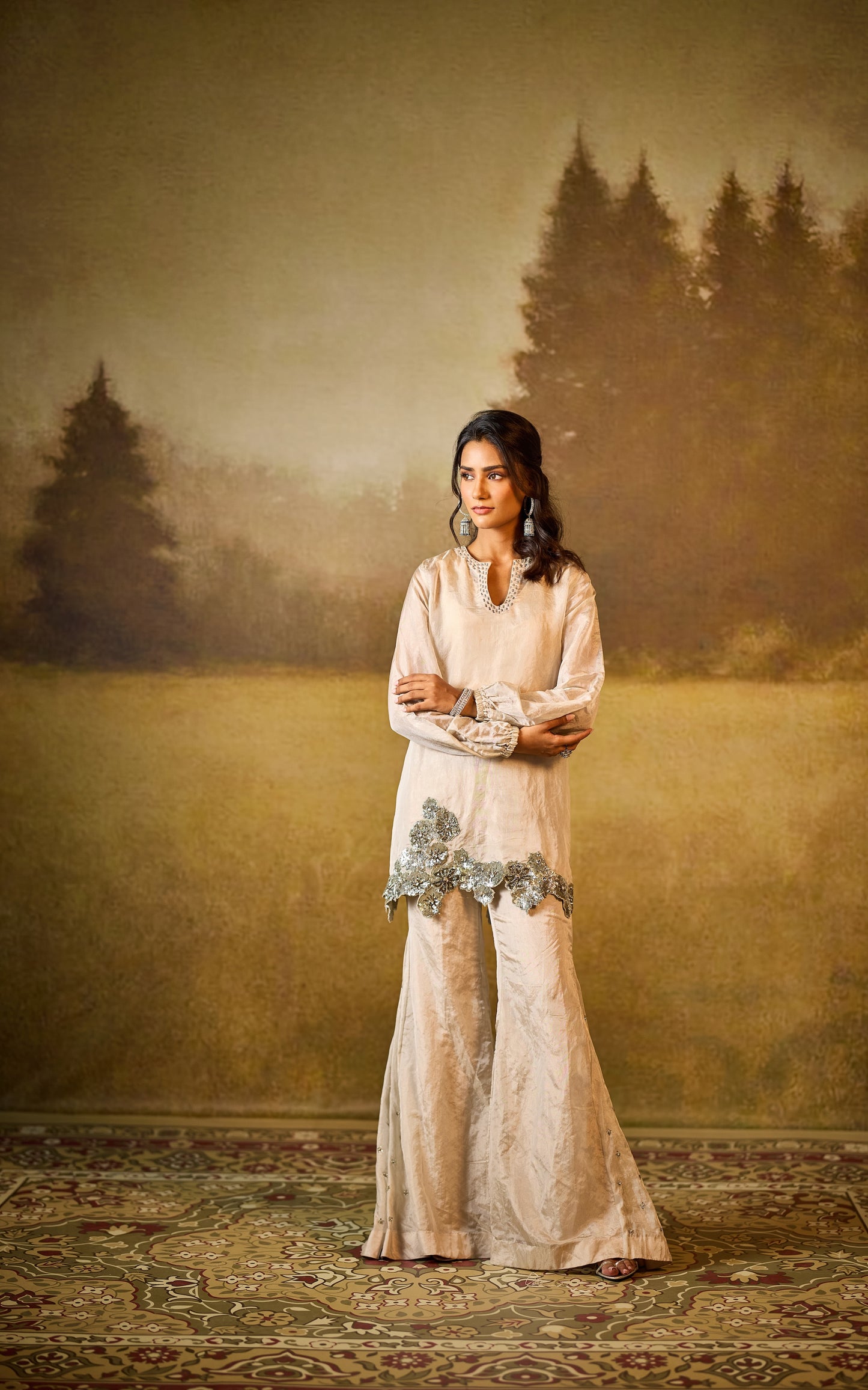 Shaam Draped Shrarara Set
