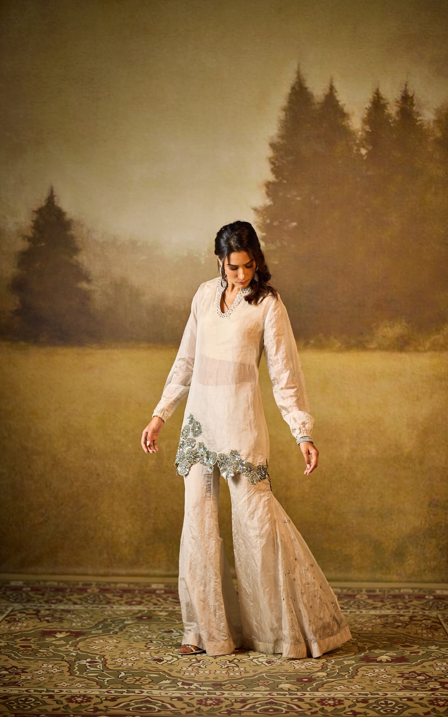 Shaam Draped Shrarara Set