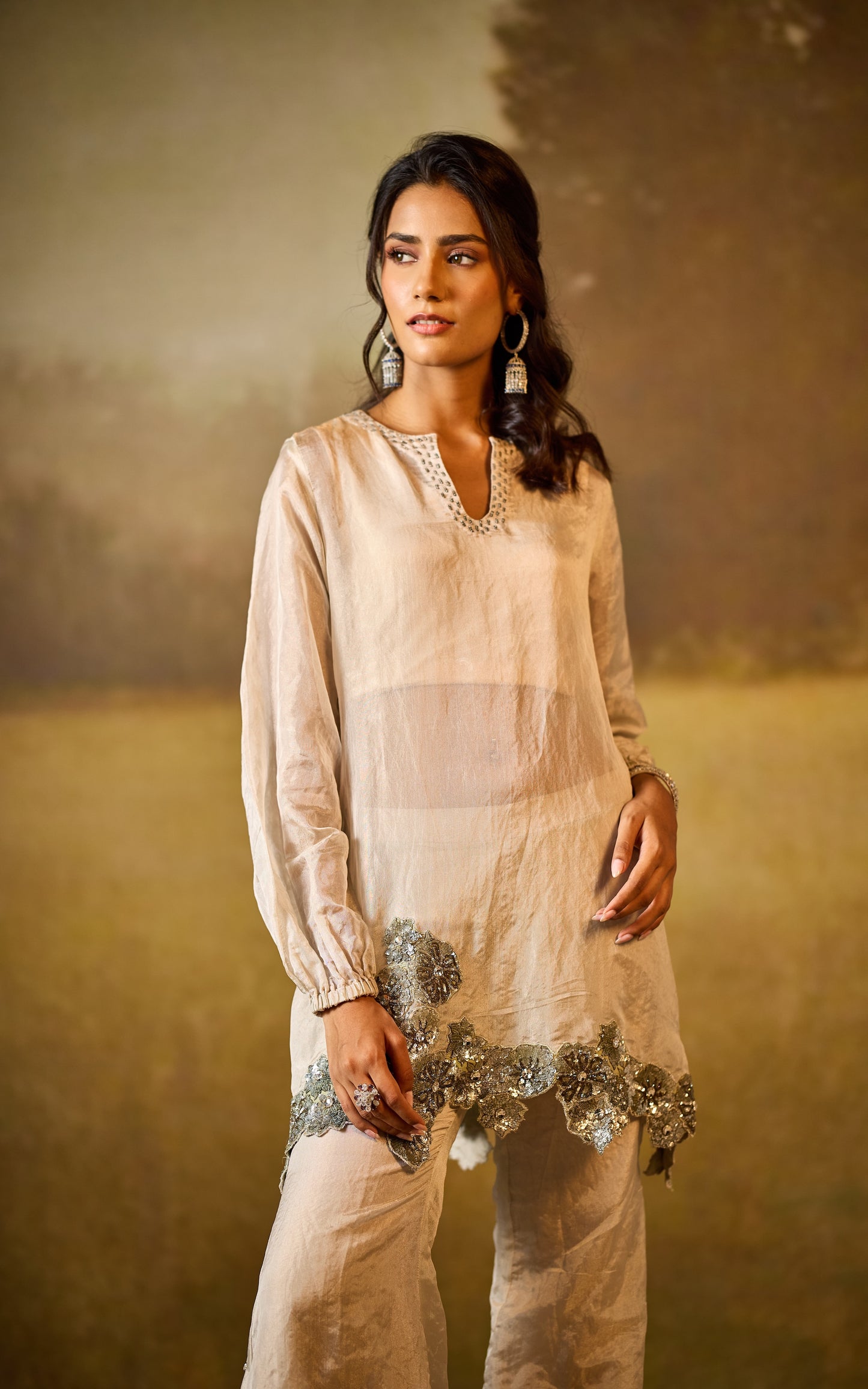 Shaam Draped Shrarara Set