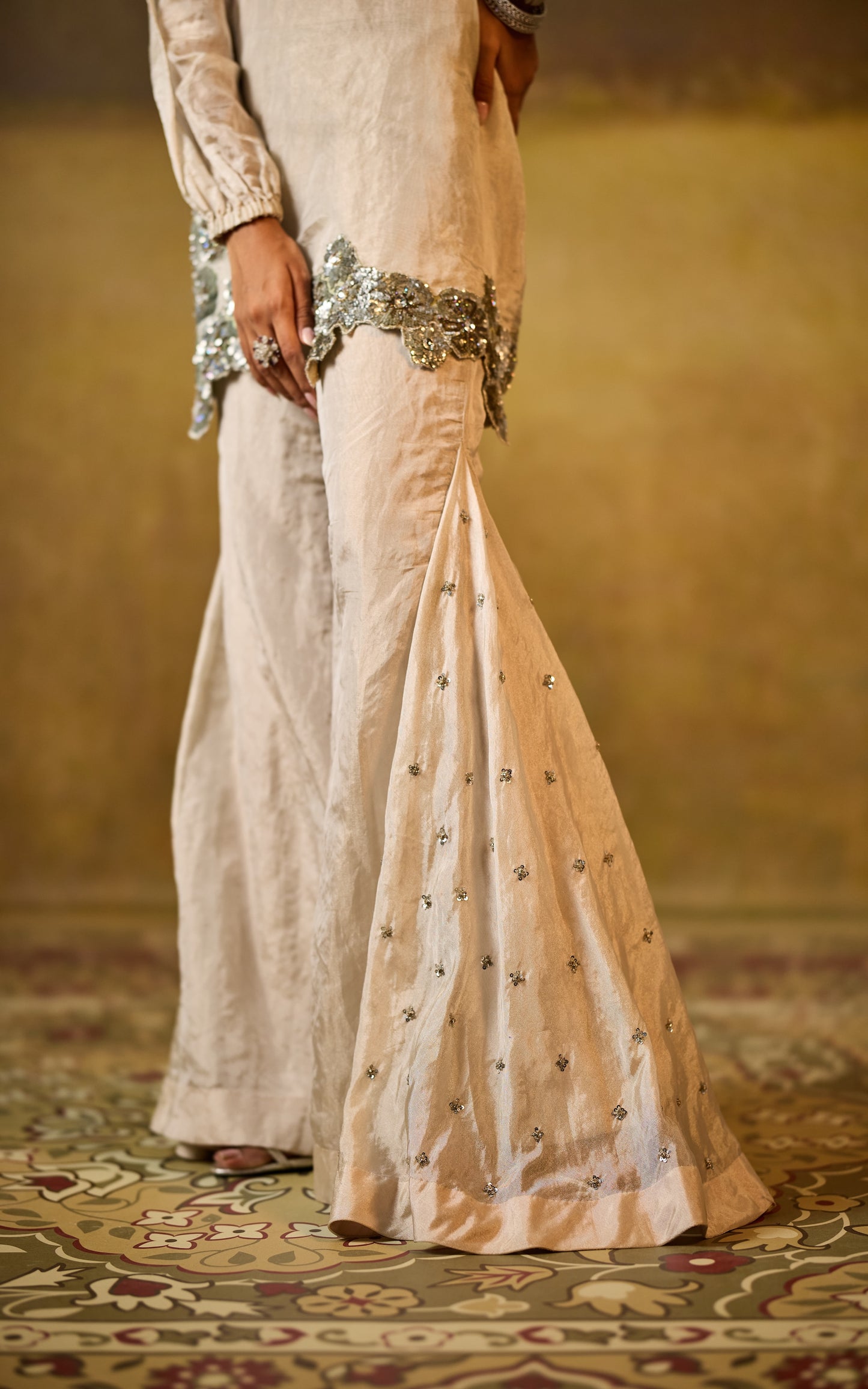 Shaam Draped Shrarara Set