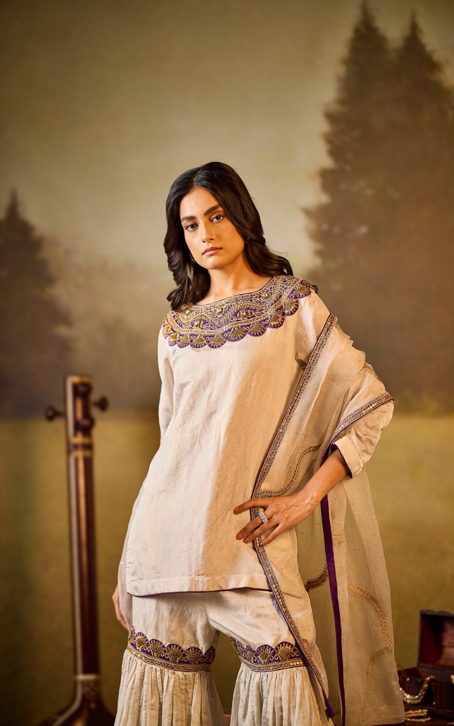 Jaamuni patti garara set