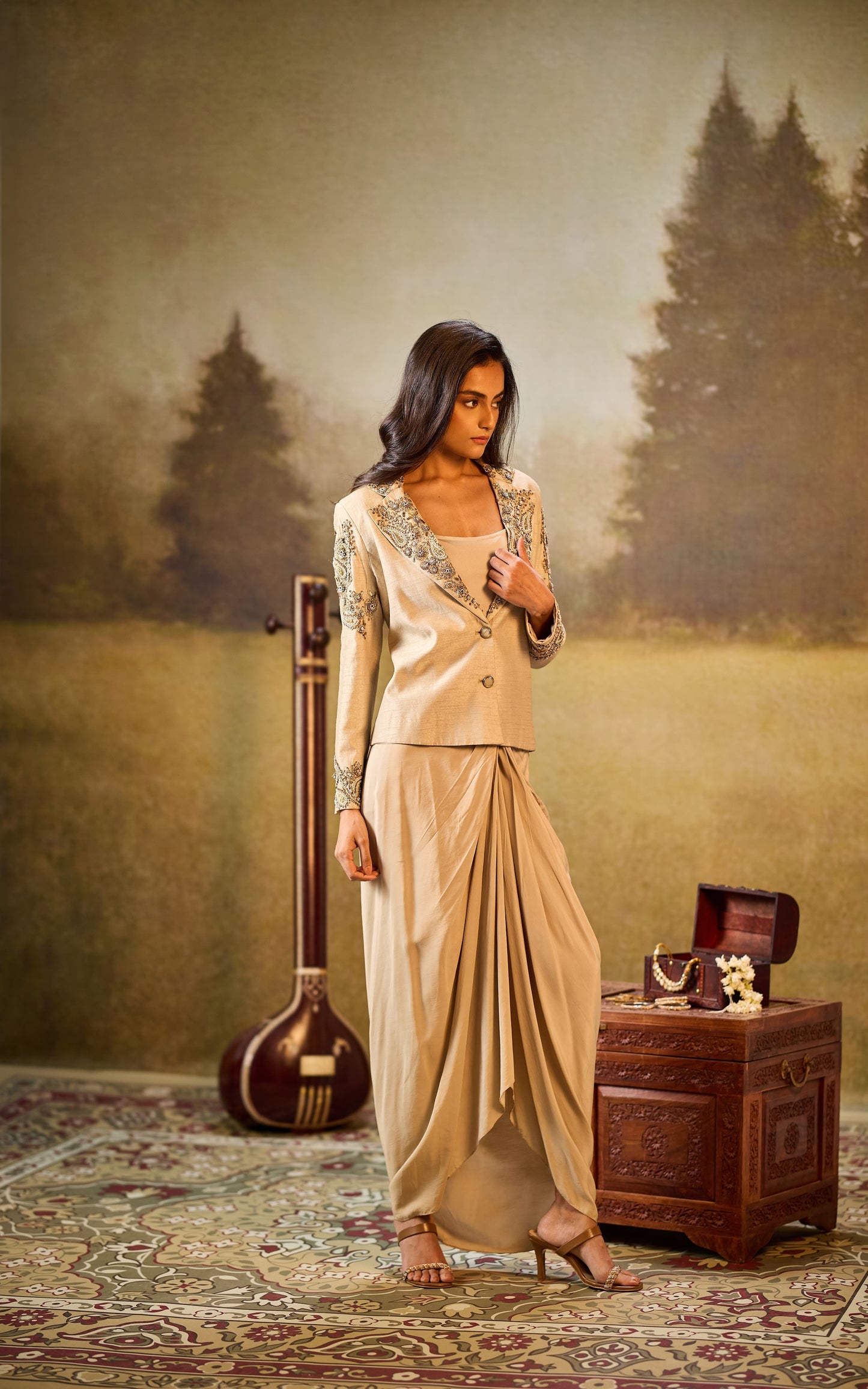 Noorika Jacket and Draped Skirt