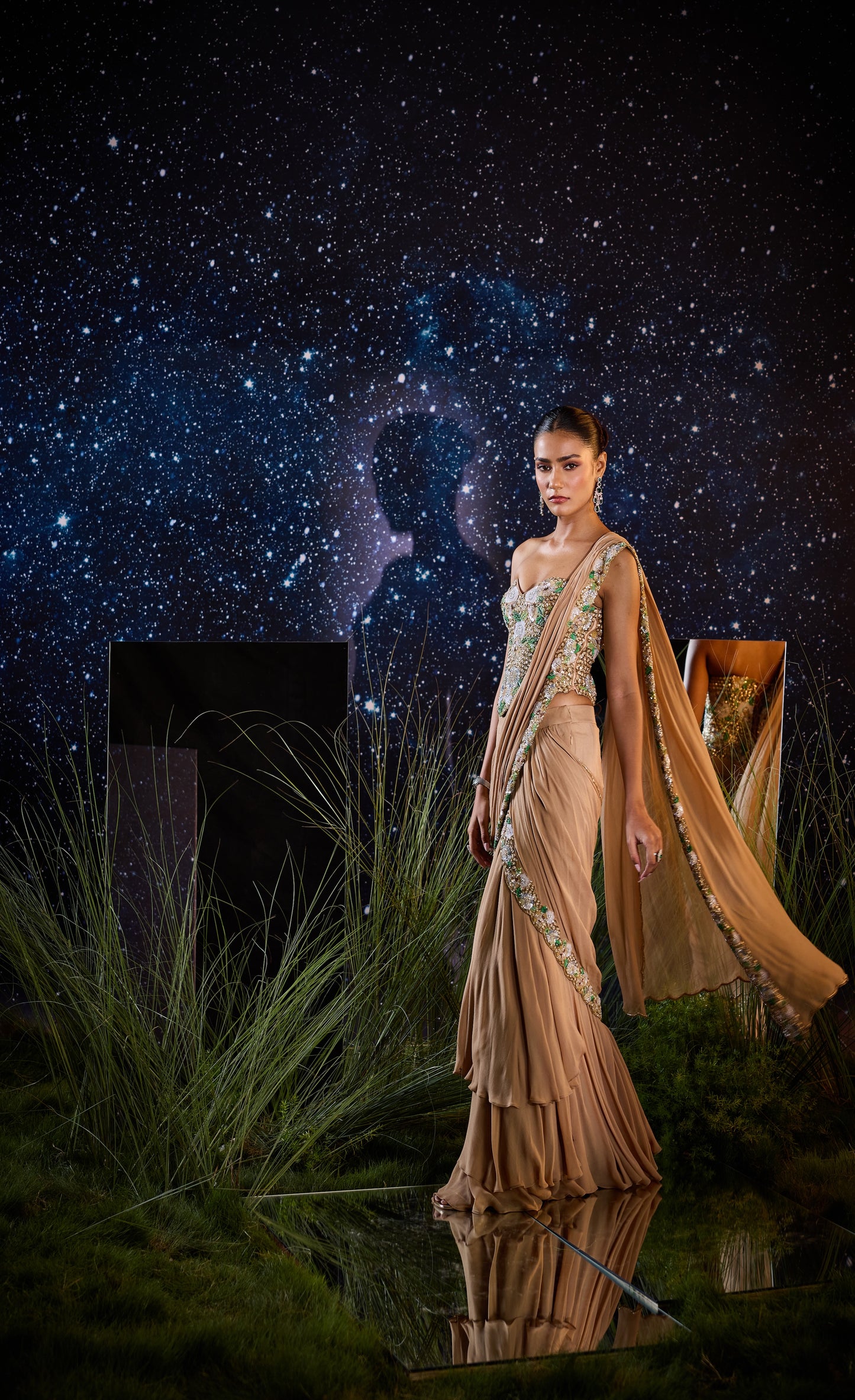 Rose blush saree