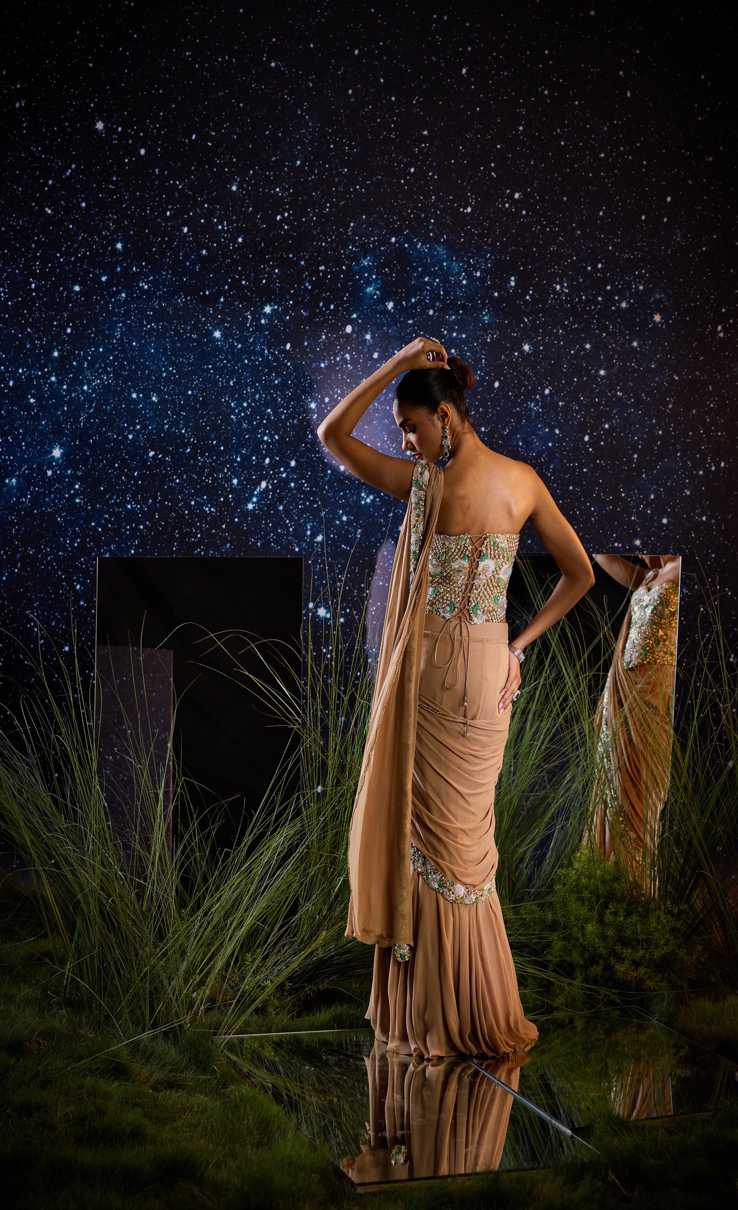 Rose blush saree