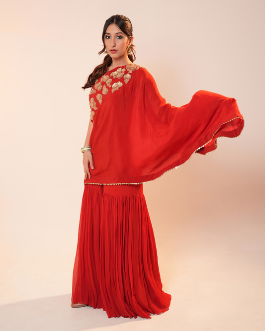 ONE SHOULDER GHARARA SET