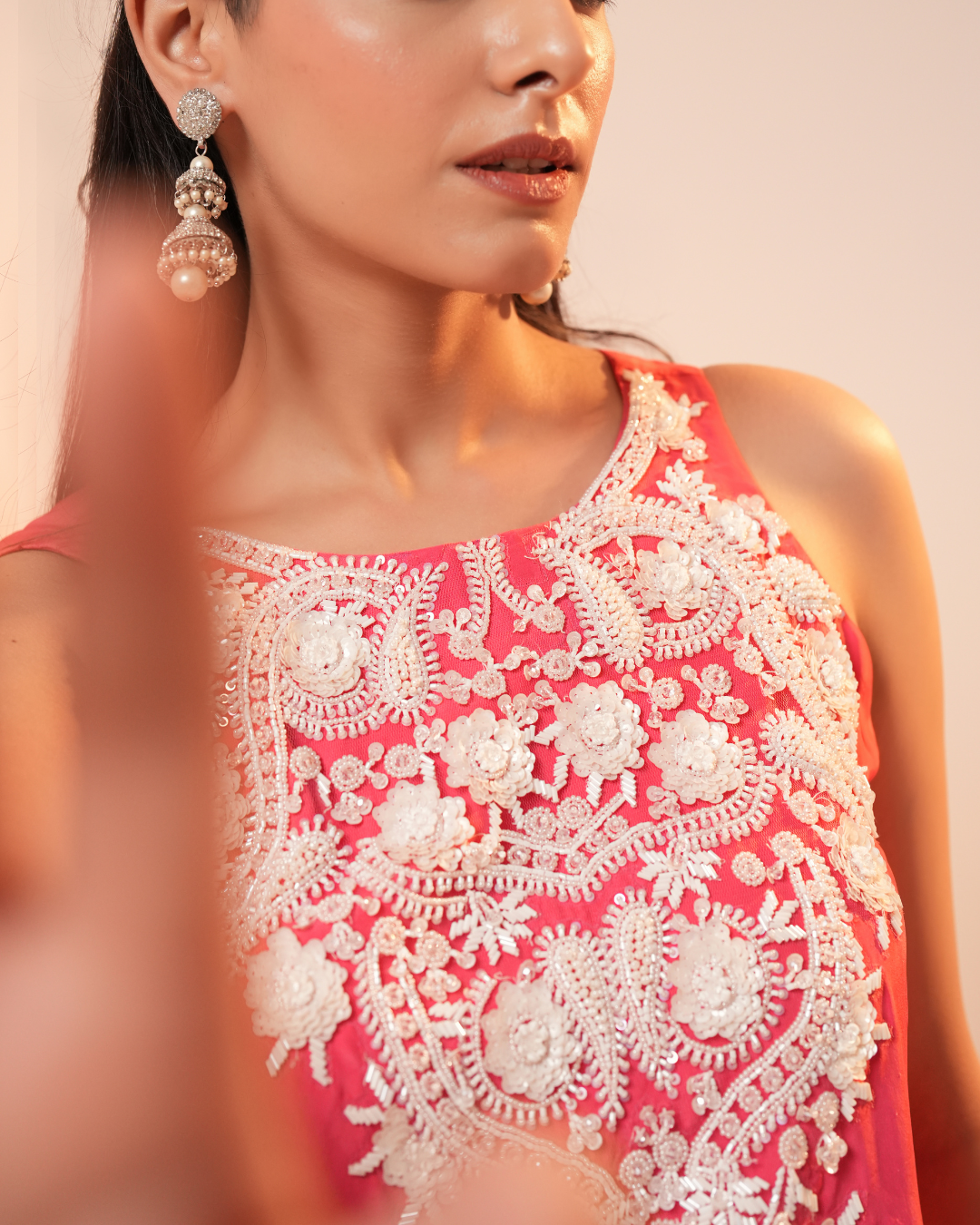 PINK GEORGETTE GHARARA