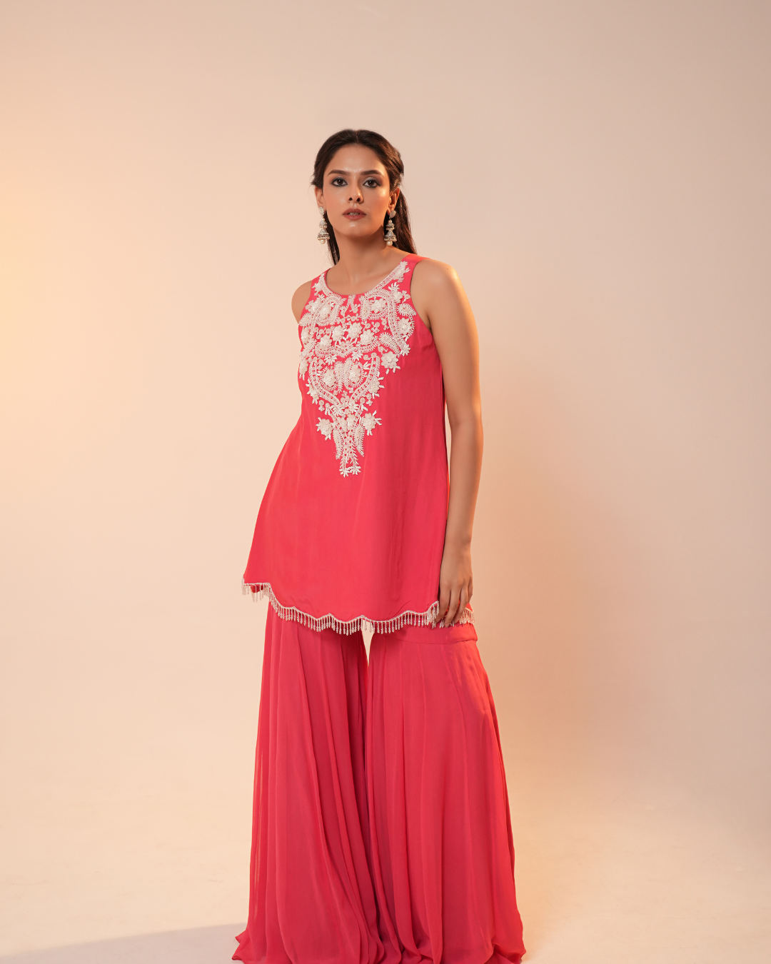 PINK GEORGETTE GHARARA