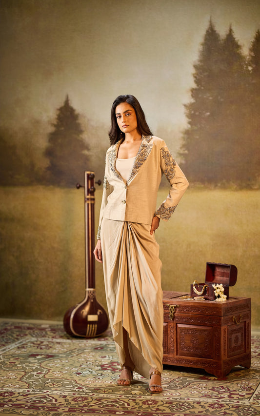 Noorika Jacket and Draped Skirt