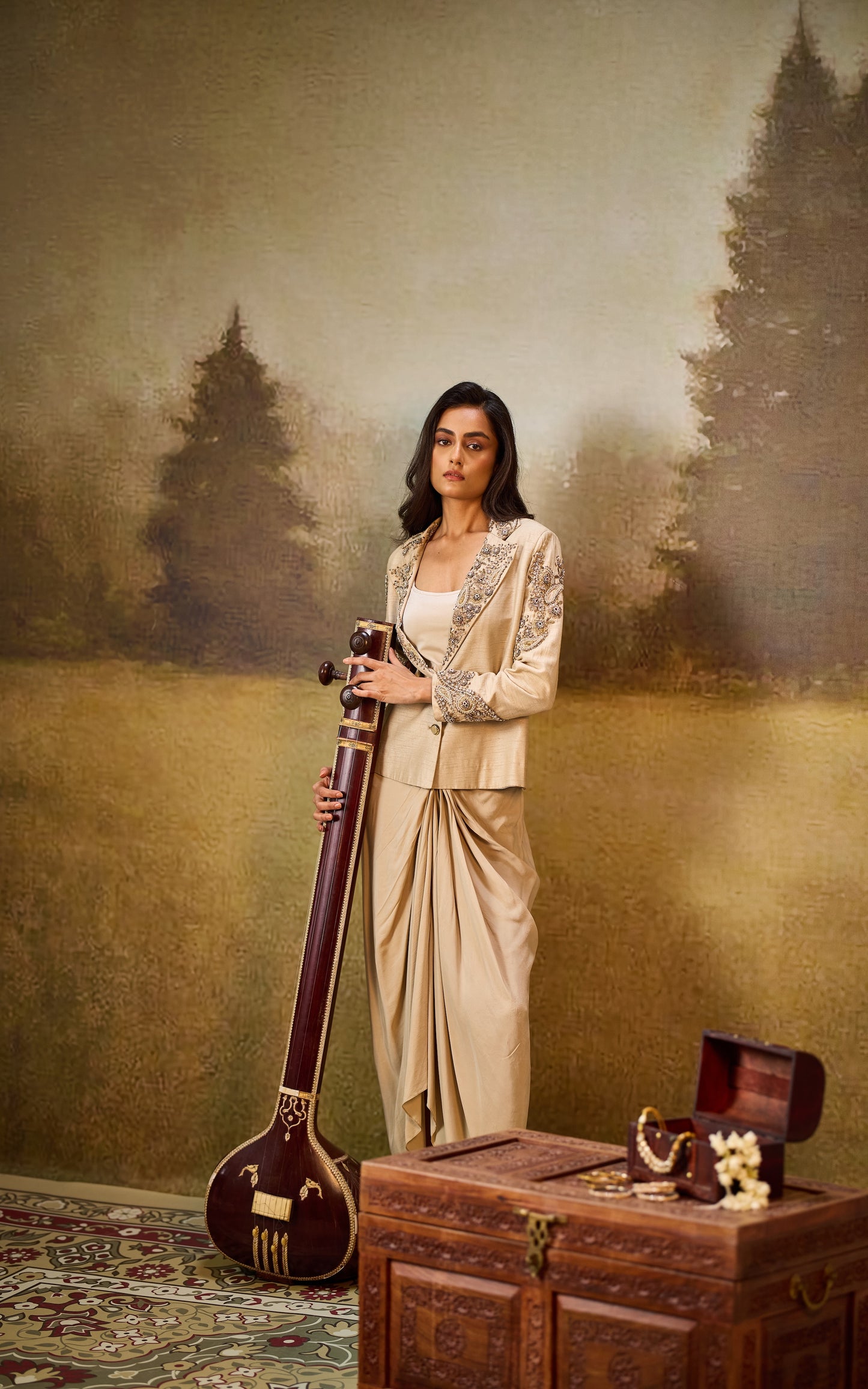 Noorika Jacket and Draped Skirt