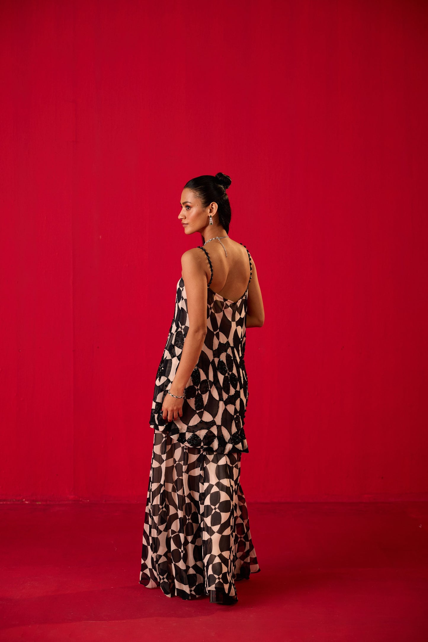 SHARARA WITH NOODLE STRAP TOP